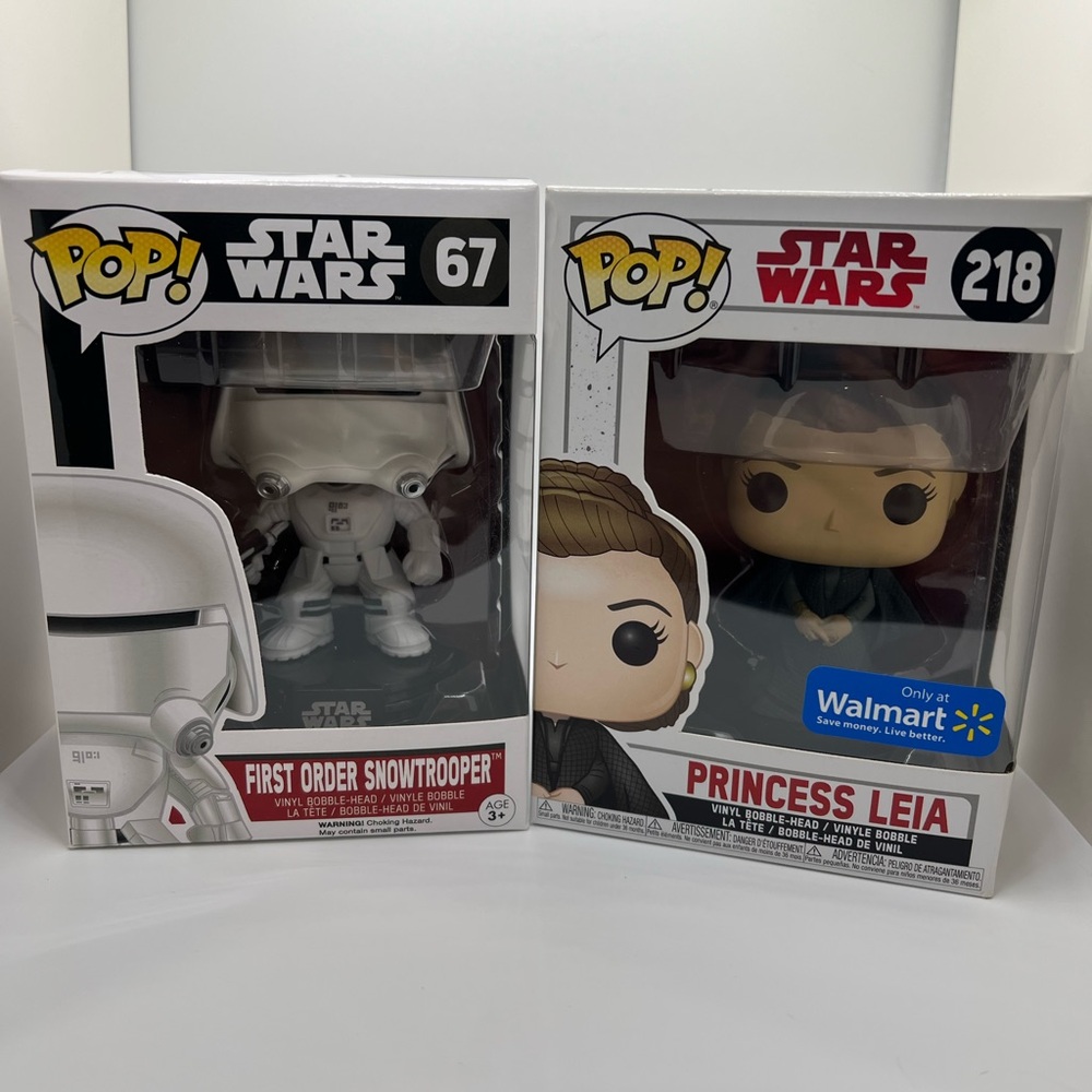 Star Wars Funko Pop Figures - First Order Snowtrooper & Princess Leia